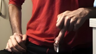 I finger My Dick And than Huge messy Cumshot