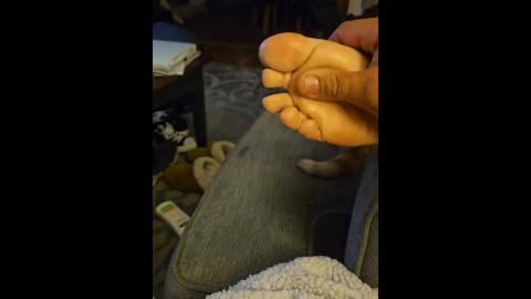 Wife foot rub POV