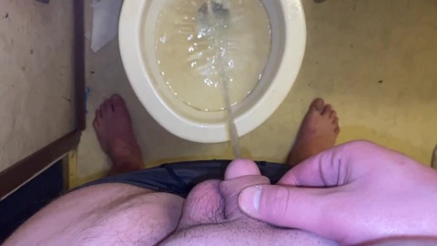 Small Penis College Guy Pissing after Fucking Tinder Date - MicroPenis POV