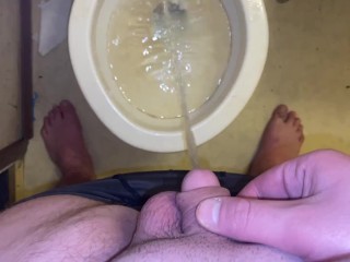 Small Penis College Guy Pissing after Fucking Tinder Date - MicroPenis POV