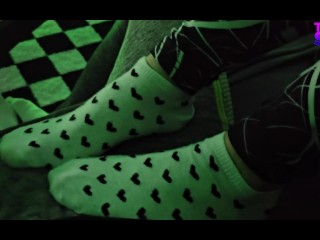 Heart Ankle Socks, Toe Socks Sock Strip, & FootJob Tease - Touch my Socks - Video 4