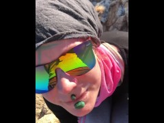 OnlyFans Girl sucks sweathy dick from running trainer at the ocean