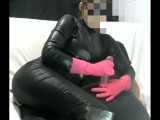 Pink Rubber Gloves Smoking 100´s Fetish Wife