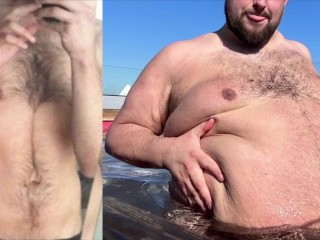 Escalofriante Jiggling y Eructos Con TU NOVIO GORDO Junto a La Piscina!