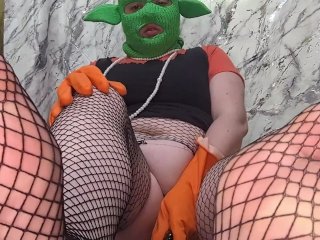 masked girl, flexible, bbw, fishnet