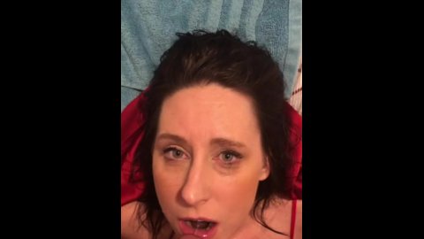 Slut wife getting a cock shoved in her mouth and drinking piss