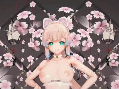 Kokomi Undress Dance Hentai Genshin Impact Catgirl MMD 3D Clear Blue Eyes Color Edit Smixix