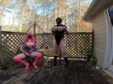 Giant fake tits cross dresser masturbation during photoshoot composite video