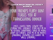 Preview 1 of ASMR | Your Friend's Busty Aunt Sucks and Fucks You at Thanksgiving Dinner