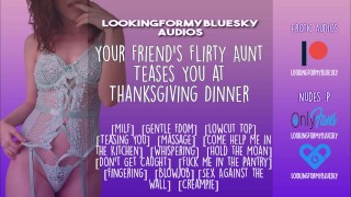 ASMR | La tía Busty de tu amigo te chupa y te folla en la cena de acción de gracias