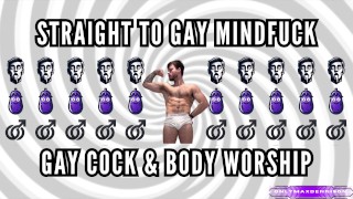 ゲイのマインドファックにまっすぐ-ゲイの体とコック崇拝