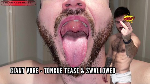 Giant vore - tongue tease & swallowed