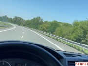 Preview 6 of StreetFuck - Horny Hitchhiking Hottie Oxana Chic Cheats in Car Fuck Session