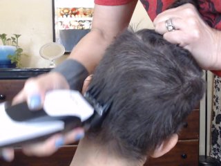 short hair, head shaving, fetish, barber