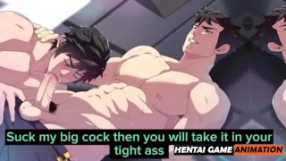 Sasuke & Kakashi Fuck Wildly In The Bathroom Bareback | Hot Hentai Gay Yaoi | HD Porn