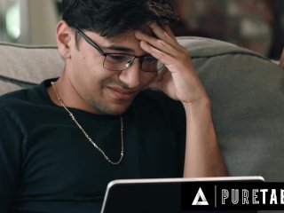 PURE TABOO Teen Stepsister Leana Lovings Knows How Bad Her Virgin Stepbrother Wants To Fuck Her screenshot number 1