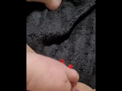 Bbw sucking piss and cum from red g-string