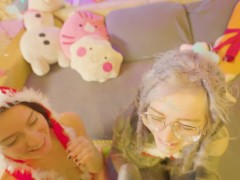 Xmas Anal Threesome - Chrismas fuck and Blowjob Gift