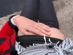 Relaxation in the park. Dissolute behavior in a public place