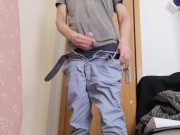 Preview 2 of Hot guy dropping his trousers in front of his cam and jerking off