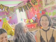 Preview 3 of 🎉HAPPY NEW YEAR ORGY - 3 girls share one dick