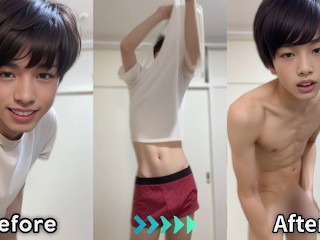 Skinny Japanese College Student Masturbates