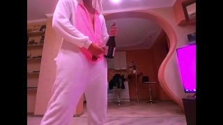 Tiktok big dick masturbation bunnyboy, pour champagne on cock