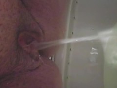 Nice long pee after masterbating