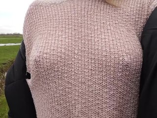 braless pokies, big natural boobs, solo female, see through clothes