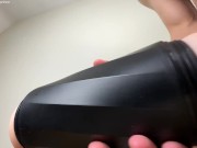 Preview 1 of Fleshlight Fuck Ended Up With EXPLOSIVE CUMSHOT | Solo Male Moaning Orgasm