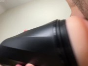 Preview 6 of Fleshlight Fuck Ended Up With EXPLOSIVE CUMSHOT | Solo Male Moaning Orgasm