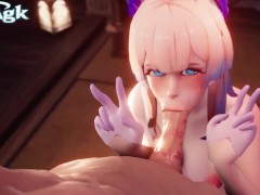 Kokomi Blowjob Oral Fellatio - Genshin Impact 3D ❤ Dick Sucking Deepthroat Animation Aether Sex