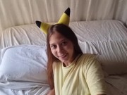 Preview 4 of She wears a pickachu cosplay and sucks a cock