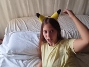 Preview 6 of She wears a pickachu cosplay and sucks a cock