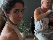 Preview 2 of The whore received a rough double blowjob and fucking from a guy and his friend - 1.183