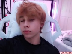 Needy femboy strokes his slippery wet dick *whimpering, wet sounds*