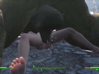 Huge Dick Giants Fuck Bimbo Blond Compilation | Fallout 3D Animated Sex