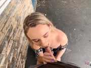 Preview 2 of Real Teens - Blonde Teen Chloe Carter Gives A Risky Public Blowjob Before Fucking At The Hotel