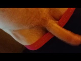 Джоггеры, мой большой член в нижнем белье с предспермой!