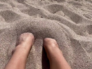 foot fetish, asmr, babe, beach
