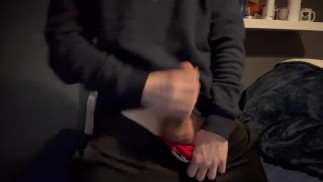 Chavy teen masturbates big cock