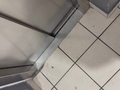 Take elevator in a slutty outfit