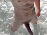 Nudist beach - exhib my 10" cock