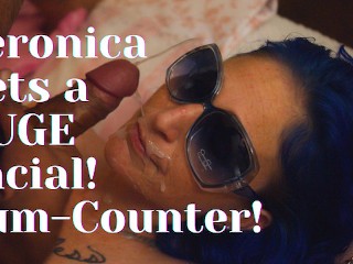 Count the Ropes! Southern MILF Veronica Belle Gets a HUGE Facial! Cum Counter!