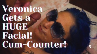 Count The Ropes! Southern MILF Veronica Belle gets a HUGE Facial! Cum Counter!