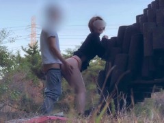 「他人棒/顔射」野外オナニー中の若い男性発見🥰突撃したら最後は大量顔射され精子まみれに✨潮吹き＆見合いからの６９を彼氏の前で寝取られ💕日本人/人妻/巨乳/熟女/NTR/無修正/変態/口内射精 9/16