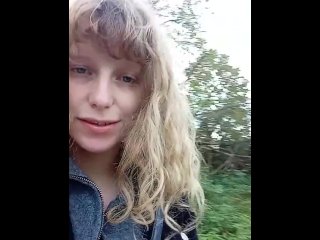 curly hair, naughty girl, outdoor masturbation, hot blonde