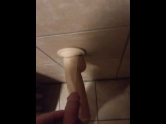 Peeing all over Dildo