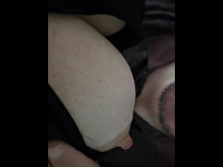 nipple play, vertical video, fetish, red head