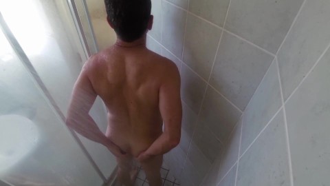 Wanking in the shower